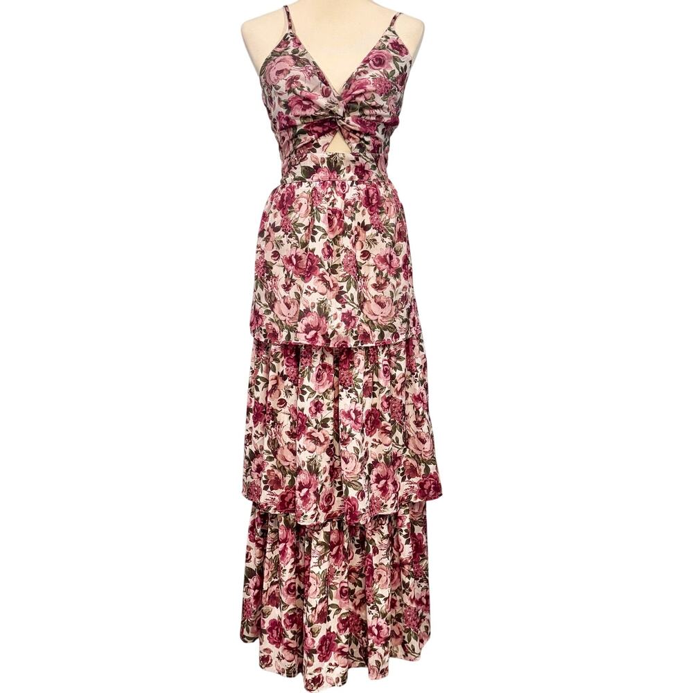 Altar'd State Jordan Floral Tiered Maxi Dress Boho Cottagecore Wedding Guest M